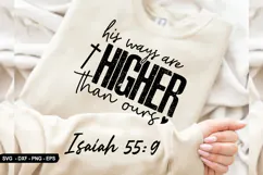 His Ways Are Higher Than - Christian Sleeve T-Shirt Design Product Image 3