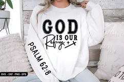 God Is Our Refuge - Christian Sleeve T-Shirt Design Product Image 3