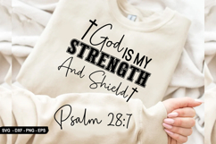 God Is My Strength And Shield - Christian Sleeve T-Shirt Des Product Image 3