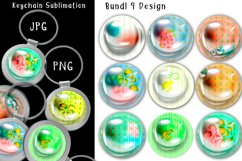 Keychain Bundle PNG, JPEG,Round Design/ Spring&amp;Abstraction Product Image 1