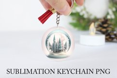 Snow Globe Keychain PNG. Christmas Forest Keychain PNG Product Image 1