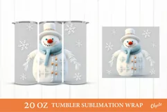 Knitting Snowman PNG. Christmas Tumbler Wrap. 20 OZ Product Image 1