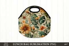 Floral Ornament Sublimation PNG. Lunch Bag PNG Product Image 1
