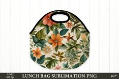 Tropical Floral Lunch Bag PNG, Lunch Bag Wrap Product Image 1