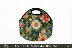 Flower Ornament Sublimation PNG. Lunch Bag PNG Product Image 1