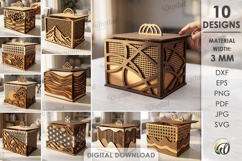 Decorative Jewelry Boxes Bundle Laser cut. Keepsake Box SVG Product Image 1