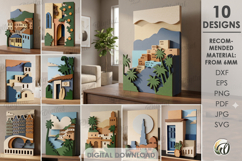 3D Cityscape Wall Art Bundle Laser Cut. Layered Home Decor Product Image 1