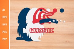 Welcome American Gnome - USA Door Sign SVG 2 Product Image 2