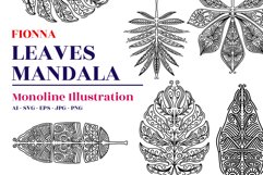 Leaves Mandala Monoline Product Image 1