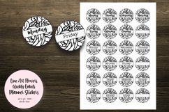 Line Art Flowers Weekly Labels Planner Stickers Product Image 1