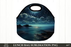 Night Sea Design PNG. Lunch Bag Sublimation PNG. Product Image 1