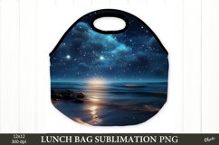 Night Sea PNG. Lunch Bag Sublimation Design PNG. Product Image 1