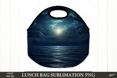 Night Sea Sublimation PNG. Lunch Bag Sublimation PNG. Product Image 1