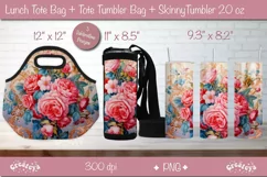 Lunch bag sublimation wrap Tumbler png Tote bag sublimation Product Image 1