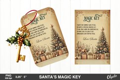 Santa’s Magic Key PNG. Vintage Magic Key Sublimation Product Image 1