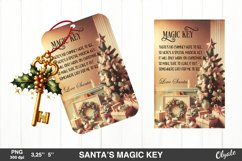 Vintage Santa’s Magic Key PNG. Christmas Key PNG Product Image 1
