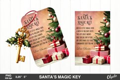 Santa’s Magic Key PNG. Retro Magic Key Sublimation Product Image 1