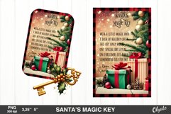 Santa’s Magic Key PNG. Retro Christmas Home Key Product Image 1