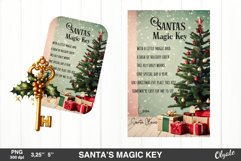 Santa’s Magic Key PNG. Retro Christmas Magic Key Product Image 1