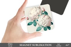Beautiful Piones Sublimation PNG. Magnet Flower PNG Product Image 1