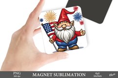 Patriotic Magnet Sublimation PNG. Gnome PNG Product Image 1