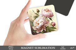 3D Piones PNG. Magnet Flower Sublimation PNG Product Image 1