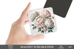 Piones Sublimation PNG. Magnet Flower PNG Product Image 1