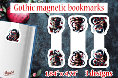 Gothic magnetic bookmarks Book lover Mystical Dragon PNG Product Image 1