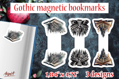 Gothic magnetic bookmarks 3D open book PNG Mystical Castle Product Image 1