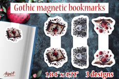 Floral Gothic magnetic bookmarks Open book with red roses Product Image 1