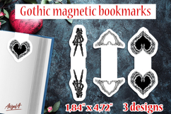 Gothic magnetic bookmarks Skeleton hands PNG Heart shape Product Image 1