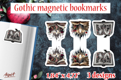 Gothic magnetic bookmarks 3D open book PNG Mystical Castle Product Image 1