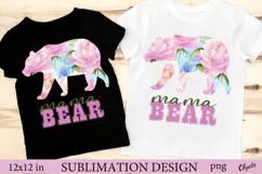 Mama Bear Peony PNG. Mother Day PNG. Mama Flower Product Image 1