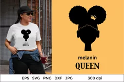 Melanin Queen SVG. Two Puffs Hairstyles.