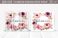 Mothers Day Tumbler PNG. Flowers Tumbler Sublimation PNG Product Image 1