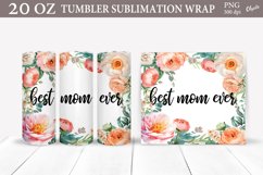 Mothers Day Tumbler Sublimation PNG. Flower Tumbler Wrap PNG Product Image 1