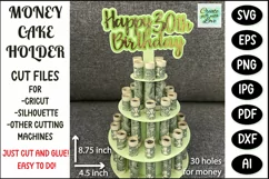 Happy 30th Birthday | Birthday Money Cake SVG | Paper cut Product Image 1