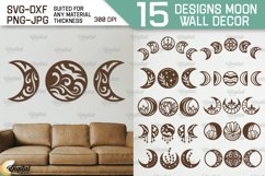 Moon Wall Art Laser Cut Bundle. Moon Wall Decor SVG Product Image 1