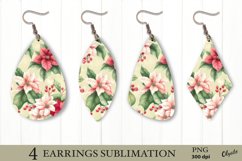 Christmas Poinsettia Earring Design PNG. Product Image 1