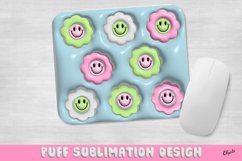 3D Inflated Mouse Pad Sublimation Design. 3D Puff Smile Product Image 1