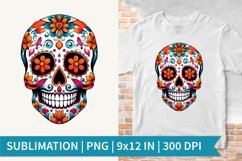Mexican skull| Sublimation Design | Halloween clipart Product Image 1