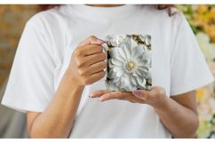 3D White Flowers Mug Wrap | Sublimation Coffee Cup Product Image 2