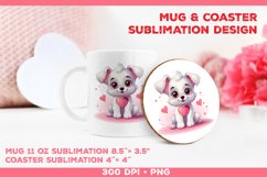 Cute Adorable Puppy Mug and Coaster Sublimation Design Product Image 1