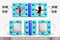 Puff Mug Sublimation Wrap. Photo Frame Mug PNG Product Image 1