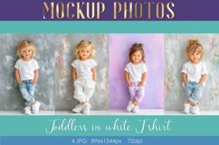 Mockup Photos of toodlers | Girls White T-shirt for mockups Product Image 1