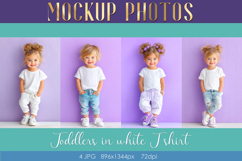 Mockup Photos of toodlers | Girls White T-shirt for mockups Product Image 1