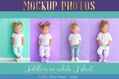 Mockup Photos of toodlers | Girls White T-shirt for mockups Product Image 1