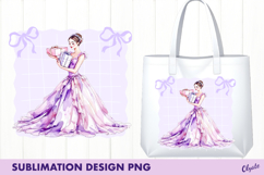 Christmas Sublimation. Cute Girl, Christmas Frame PNG Product Image 1