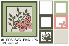 3D postcard butterfly, papercut svg Product Image 2