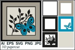 3D postcard butterfly, papercut svg Product Image 1